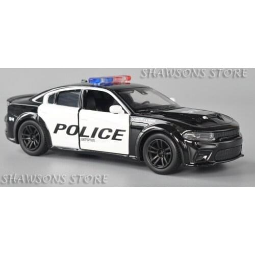 JackieKim 1:36 Scale Diecast Metal Car Model Dodge Charger SRT Police Wagon Miniature Replica Pull Back Toy