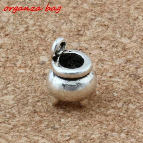 MIC 100 pcs Zinc alloy Witch Cauldron Pot Halloween 3D Pendants Charms DIY Jewelry 8.5x12mm A-139