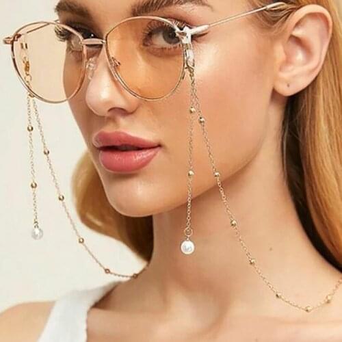 Fashion Pearl Mask Chains Eyeglasses Chain For Women Retro Metal Sunglasses Lanyards Eyewear Cord Holder Neck Strap Anti-lost