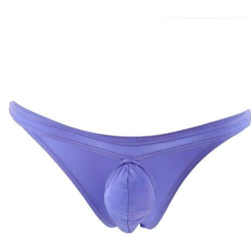 Mens Sexy Ice Silk Low Rise Briefs Breathable Pouch T-Back Bikini Underwear Hot Sale Men Briefs Cueca Tanga U Pouch Comfortable