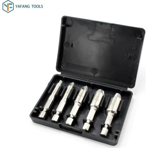 5pc/set Drill Bit Damaged Screw Extractor Out Remover Broken Bolt Stud Removal Tool Kit 0# #1 #2 #3 #4 Power Tools