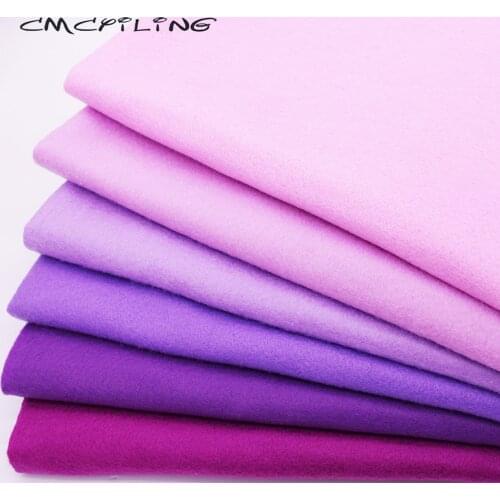 Purple Series Soft Felt,For Patchwork Needlework DIY Sewing,Dolls Crafts Polyester Fabric Cloth,6 Pcs/Lot,45*55cm