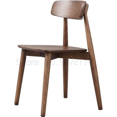 Solid wood dining chair Nordic simple art style dining table chair combination household leaning room chair