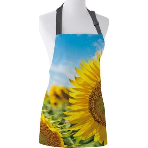 Sunflower Summer Aprons Adjustable Canvas Female Unisex Apron Baking Barbecue Bib