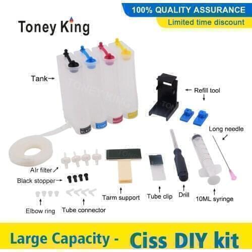 Continuous Ink Supply System CISS kit accessaries tank For HP901 901xl Deskjet 4500 J4580 J4550 J4540 4500 J4680 J4524 J4535