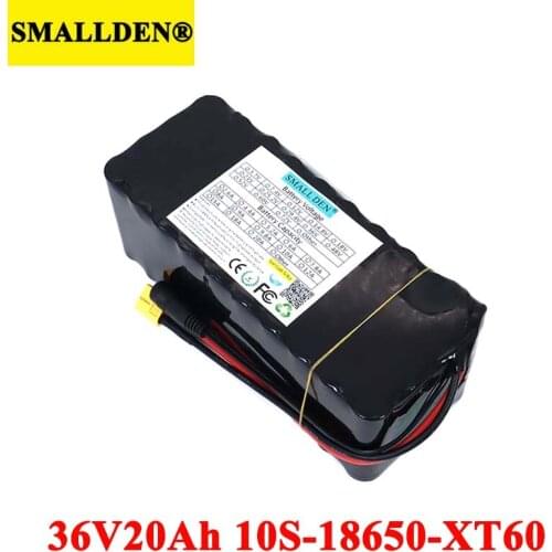 SMALLDEN 36V 20Ah Lithium Battery Pack 18650 20000mAh with 10s 20A bms for Balancing scooter E-bike Electric bicycle 42v