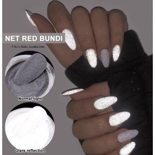 Luminous Reflective Nail Powder High Refractive Glass Microsphere Pigment Party Bar Nail Decoration TSLM2