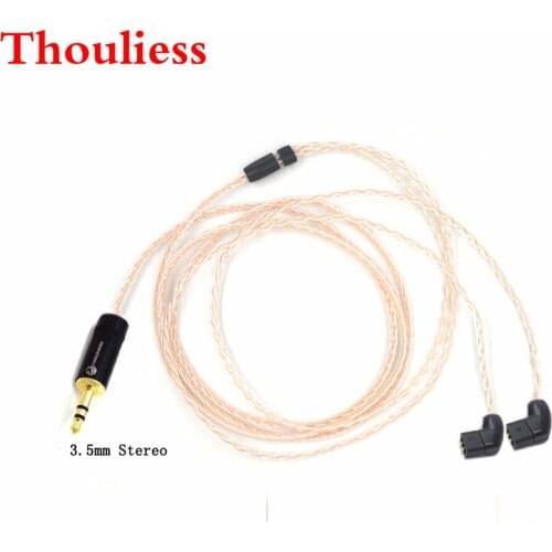 Thouliess Free Shipping 8 Cores 0.78mm 2 Pin for QDC ZSN Earphone Headset 2.5mm 3.5mm 4.4mm Custom Earphone Cable