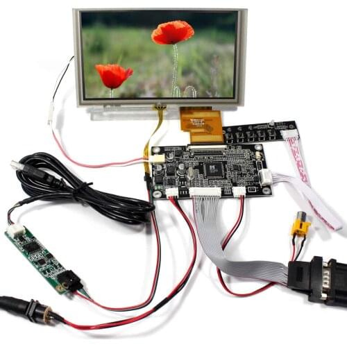 VGA+AV LCD Controller Board+6.2inch 800x480 HSD062IDW1 LCD With Touch Panel
