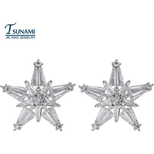 High quality five - star zircon studs A luxury jewelry gift for women/girls ER-163