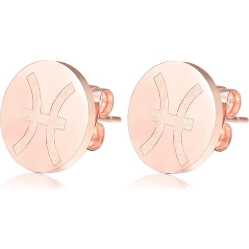 Titanium steel rose gold temperament simple earrings female ear jewelry
