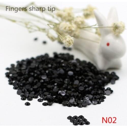 1000 pcs SS10 black 14 Facets Resin Round Rhinestone Sparkling Rhinestones Nail Art Decoration DIY N02