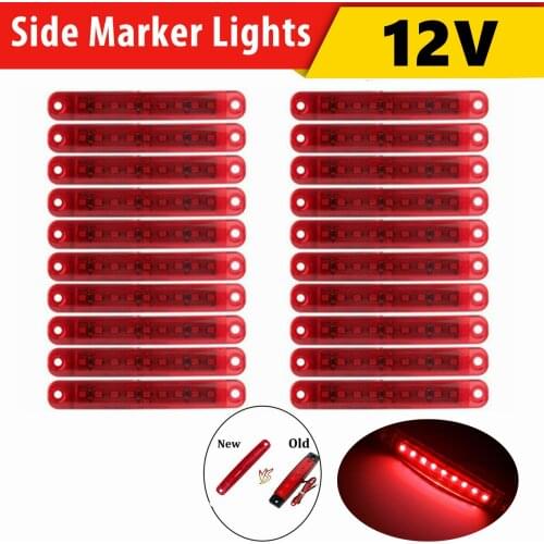 20PCS Red Trailer Lighting 12 v Trailer Lights Caravans Sealed Side Marker Light 12 v Rear Truck Lights Lamps For Trailer 12v