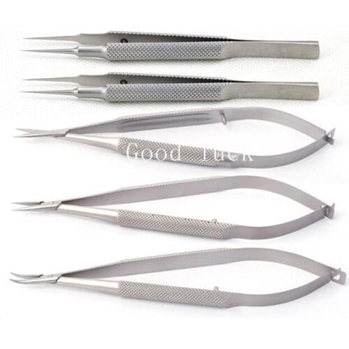 3,4,5,6,7,8pcs/set Equipment 16cm /18cm Instruments Needle Holder Micro scissors Tweezers Hand Ophthalmic Surgery Tools
