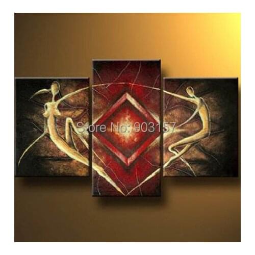 3pcs Hand Painted Modern Canvas Art Wall Decor-Abstract Oil Painting Wall Art-Woman And Man