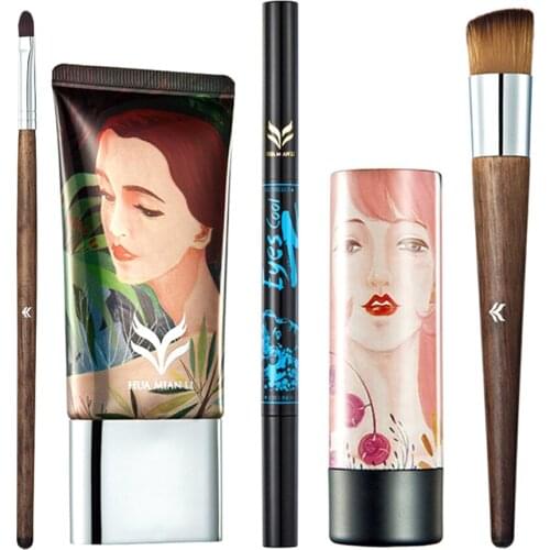 Lot 5pcs Makeup Concealer Powder Brush Eyebrow Lipstick Face Cosmetic Set