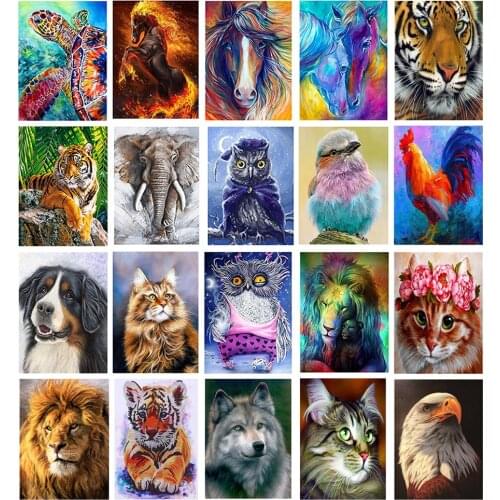 25 Pattern Animal 5D Diy Diamond Painting Cross Ctitch Kits Wall Sticker Diamond art Mosaic Embroidery Painting New Year Gift