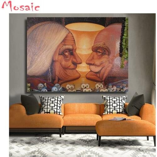 Diamond Painting Scenery Full Square Diamond Embroidery Sale abstract old couple Picture Of Rhinestones Mosaic Home Decoration