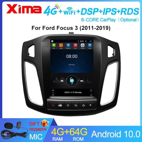 XIMA Android 2 Din Car Radio Multimedia Video Player autoradio Rds dvd For Ford Focus 3 Mk 3 2011 - 2019 Tesla Vertical Screen
