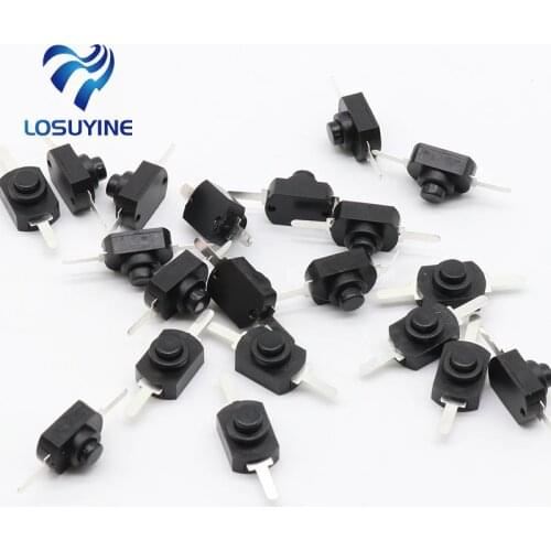 Free shipping 20pcs DC 30V 1A Black On Off Mini Push Button Switch for Electric Torch