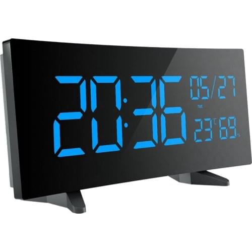 Digital Alarm Clock,Desktop Alarm Clock Perpetual Calendar LED Large Screen Display Temperature and Humidity Clock