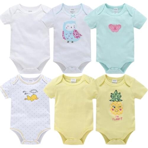 Newborn Baby Girls Rompers 100% Cotton Summer Infant Body Short Sleeve Baby Jumpsuit Cartoon ropa bebe Baby Boy Girl clothes