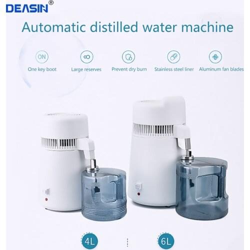 4l /6l pure water distiller dental distilled water machine stainless steel filter purifier electric distillation jug 110v 220v