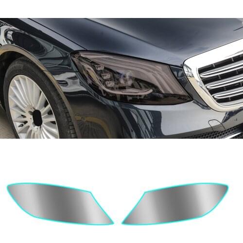 For Mercedes-Benz S-Class W222 W223 2014-2021 Car Headlight Tint Black Protective Film Transparent TPU Vinyl Sticker Accessories