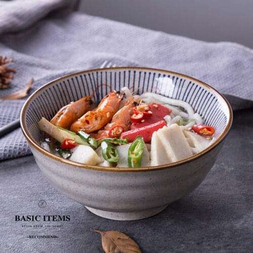 FANCITY Creative tableware instant noodle bowl rice bowl soup bowl household ceramic bowl large bowl restaurant ramen bowl Japan