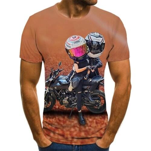 Motorcycle pattern 3D printed T-shirt fashion mens street casual Sweatshirt mens o-neck Fashion Casual Short Sleeve T-Shirt