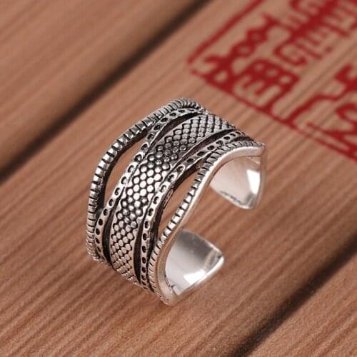 Hot Sale Romantic Silver Color Large Chain Finger Rings for Women Jewelry Christmas Gift Dropship