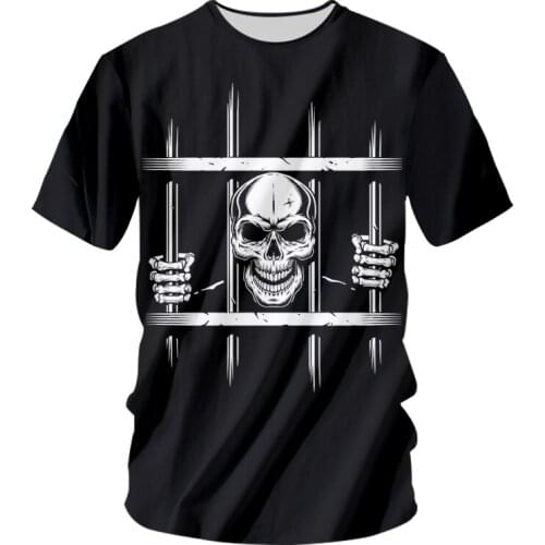 IFPD EU Size Summer Men Clothes Prison Skull 3D Printed Short Sleeves T Shirt Plus Size Casual Streetwear Funny Shirt Drop Ship