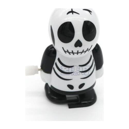 IWish Halloween Wind Up On The Chain Jump Ghost White Human Skeleton Jumping Human Skull For Children Toys All Saints' Day Gift