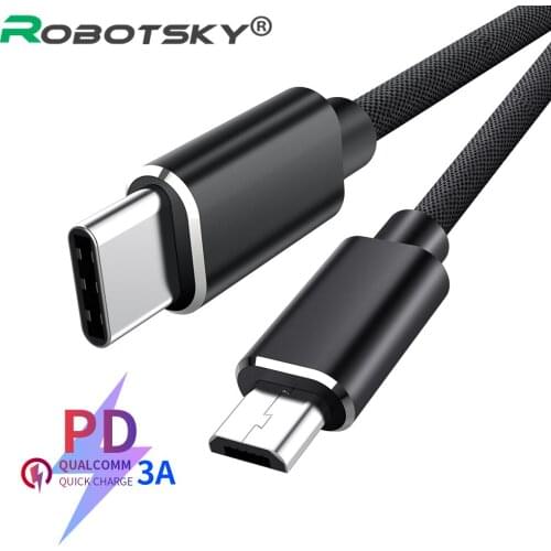 USB Type C To Micro USB 5A Fast Charging Adapter Cable PD 100W QC4.0 Quick Charger Data Cable For Macbook Samsung Xiaomi Huawei