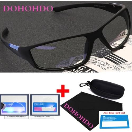 DOHOHDO Classic Blue Light Blocking Glasses Men Women Sport Anti Blue Light Eyeglasses Fashion Black Computer Gaming Spectacles