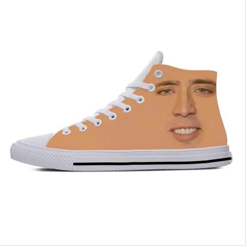 2021 Cartoon Nicolas Cage Fashion Funny Creative Casual Cloth Shoes High Top Lightweight Breathable 3D Print Men women Sneakers