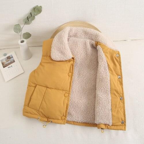 Children Clothing Sleeveless Jacket Thick Warm Clothes Fleece Lapel Plus Velvet Casual Down Coat Boy Girls Vest For 10 Year