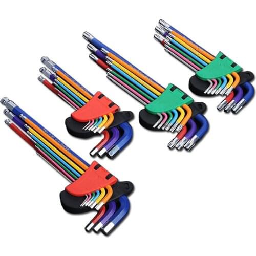 Key Set Hex Wrench Screwdriver Set Hexagon Spanner Universal 9Pcs Ball End Torx Star Keys Tool L Type Hand Tools Kit