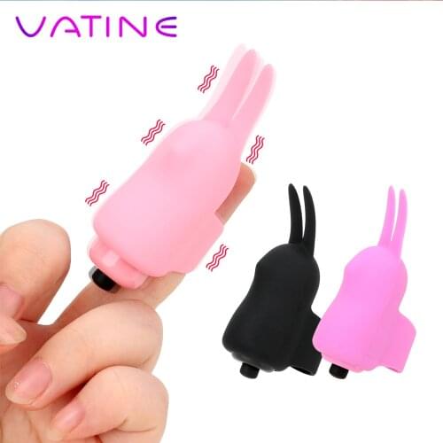 Finger Sleeve Vibrator Clitoris Stimulation G-Spot Finger Massage Rabbit Ear Tentacitation Sex Toys For Woman Female Masturbator
