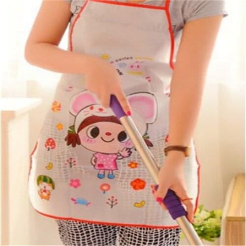New cute cartoon apron mens and womens household kitchen wipeable bib fashion waterproof oil proof cooking smock