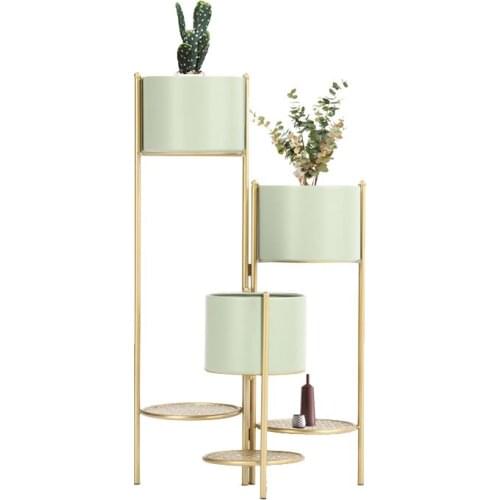 Light luxury ornaments Nordic flower shelf foldable storage living room shelf