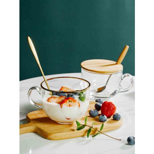 Gold Inlay Glass Cups And Mugs Drinking Glasses Wine Cup Tea Cup With Handle Espresso Coffee Heat Resistant Restaurant Party Bar