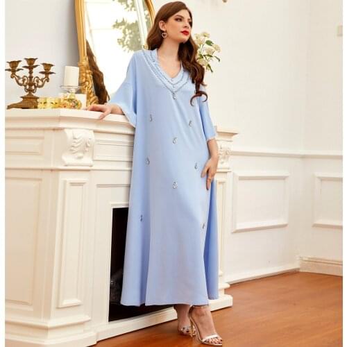 Turkey Muslim Women Maxi Dress Abayas Embroidery Moroccan Kaftan Vestidos Hijab Long Robe Dubai Arab Islamic Clothing New Ropa