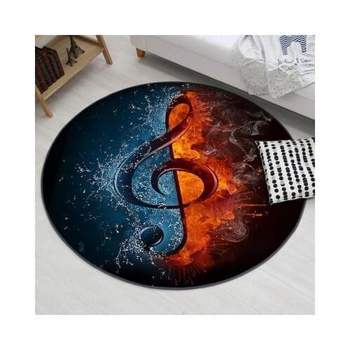Round Frame Drum Music Carpet Thickening Shock Absorption Anti-Skid Fashion Decorative Mat