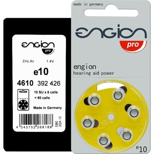 Engion - Air-Zinc 10 / A10 / PR70 High Performance Battery, for CIC Hearing Aid, Made in Germany