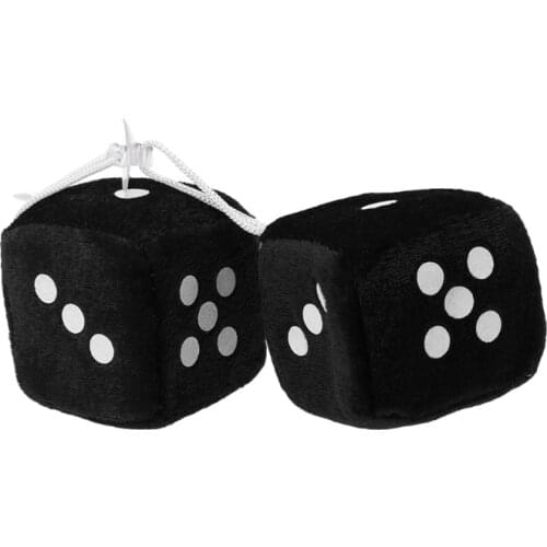1 Pair Fuzzy Dice Dots Rear View Mirror Hanger Decoration Car Styling Accessorie