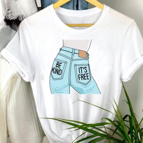 Women short sleeve letters cute Clothes 90s Cartoon Print mujer camisetas Regular Tshirt Female Tee Top Graphic T-shirt