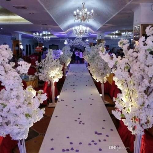 1.5M 5feet Height white Cherry Spring Plum Peach Blossom Flower Tree Roman Column Road Cited For Wedding Mall Opened Props
