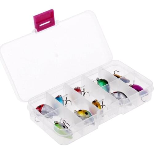 10Pcs/Box Fishing Lures Shallow Deep Diving Swimbait Crankbait Fishing Minnow Baits with Treble Hook