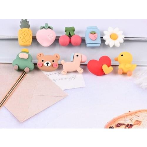 10Pcs/lot Cute Mini Flower Bear Heart Flatback Resin Cabochon Scrapbooking Charms Earring Accessories DIY Phone Case Decoration